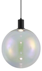 Designerska lampa wisząca czarna ze szkłem tęczowym 35 cm - Mallon