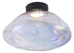 Designerska lampa sufitowa czarna z tęczowym szkłem - Gemma