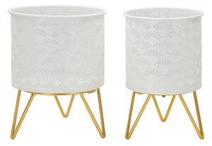 Metalowe kwietniki 2 szt. ø 16 cm (wysokość 20 cm) Carly – Mauro Ferretti