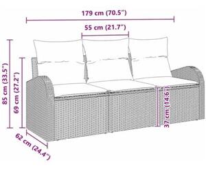 Zestaw Mebli Ogrodowych Komplet Wypoczynkowy Z Poduszkami Brązowy Rattan Na Taras Balkon Ogród