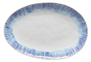 Biało-niebieska kamionkowa taca Costa Nova Brisa, dł. 41 cm