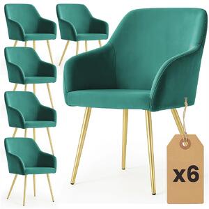 Zestaw 6 zielonych krzeseł w stylu glamour G0-L80