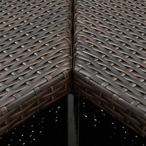 Narożny stolik barowy, brązowy, 100x50x105 cm, rattan pe