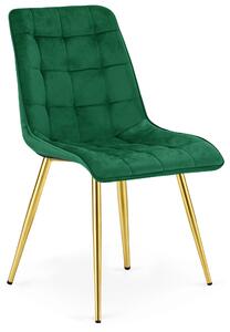 Zielone welurowe krzesło w stylu glamour L4-M45