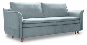 Jasnoniebieska aksamitna rozkładana sofa 225 cm Charming Charlie – Miuform