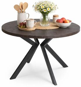Okrągły czarny rozkładany stół w stylu loft E8-P61