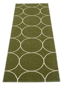 Ciemnozielony chodnik odpowiedni na zewnątrz 70x200 cm Boo Dark Olive – Pappelina