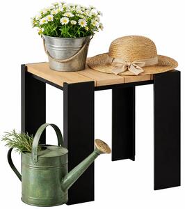 Drewniany kwadratowy taboret ogrodowy C1-W98
