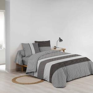Czarno-biała bawełniana pościel dwuosobowa z prześcieradłem/6-częściowa 240x220 cm Meiko – douceur d'intérieur