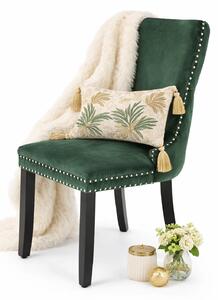 Zielone stylowe krzesło drewniane w stylu glamour K1-K46