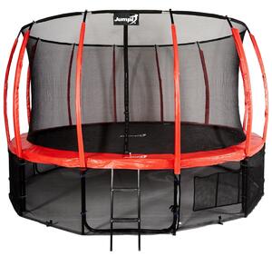 Trampolina Ogrodowa Jumpi 487cm/16FT Maxy Comfort Plus Czerwona Z Wewnętrzną Siatką