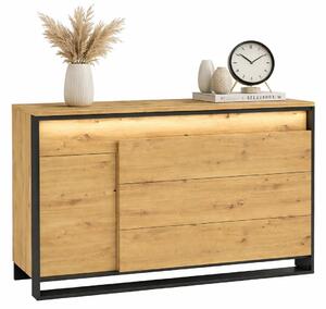 Industrialna komoda z oświetleniem led dąb artisan - qa A4-E16