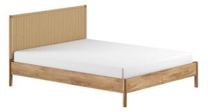 Łóżko dwuosobowe z litego drewna dębowego bez stelaża 160x200 cm w naturalnym kolorze Olive Rope – Vipack