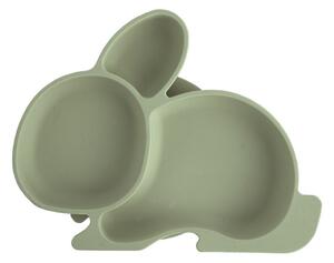 Szałwiowy silikonowy talerz dla dzieci 18x23 cm Bunny – Orion