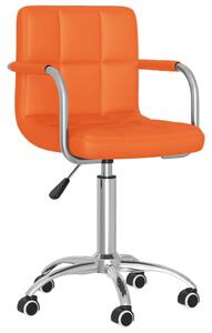 Obrotowe krzesło stołowe, pomarańczowe, sztuczna skóra
