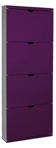 Fioletowa metalowa uchylna szafka na buty 51x138x16 cm – Household Pleasure