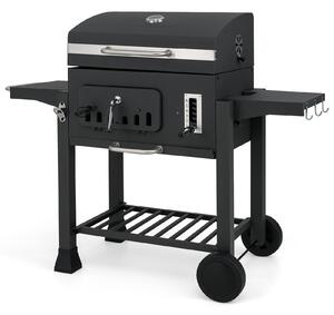 Grill na węgiel drzewny z półkami