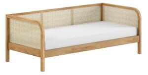 Łóżko jednoosobowe z litego drewna dębowego ze stelażem 90x200 cm w naturalnym kolorze Olive Captain Rotan – Vipack
