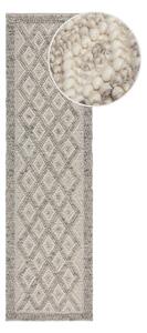 Szary chodnik z mieszanki wełny tkany ręcznie 60x230 cm Minerals Diamond – Flair Rugs
