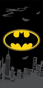 Czarny bawełniany ręcznik dziecięcy 70x140 cm Batman "The Emblem" – Jerry Fabrics