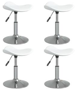 Krzesła stołowe, 4 szt., białe, chromowana stal i ekoskóra