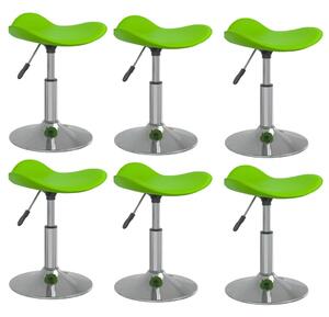 Krzesła stołowe, 6 szt., zielone, chromowana stal i ekoskóra