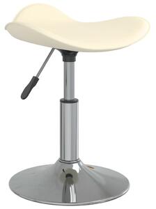 Krzesło stołowe, kremowe, chromowana stal i sztuczna skóra