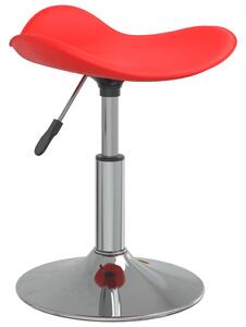 Krzesła stołowe, 6 szt., czerwone, chromowana stal i ekoskóra
