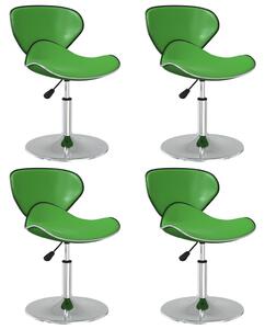 Krzesła stołowe, 4 szt., zielone, obite sztuczną skórą
