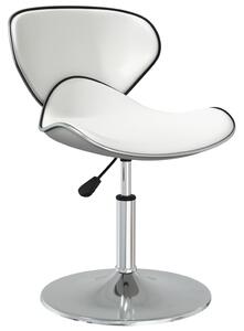 Krzesła stołowe, 6 szt., białe, obite sztuczną skórą