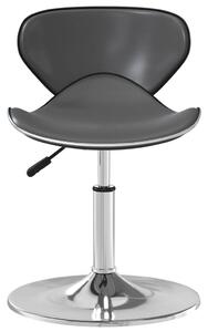 Krzesło stołowe, szare, obite sztuczną skórą