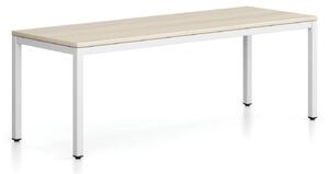 Ławka FRAME, podstawa biała, 1685 x 404 x 468 mm, dąb naturalny
