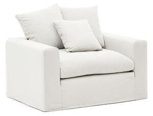 Biały lniany fotel Nora – Kave Home