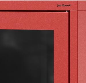 Niska witryna GINA, 800 x 1015 x 400 mm, Modern: czerwona