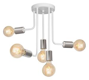 Luminex Żyrandol na drążku CANDELA 5xE27/15W/230V biały LU7682