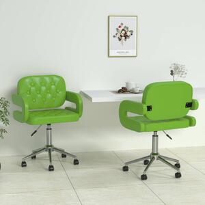 Obrotowe krzesła stołowe, 2 szt., zielone, obite sztuczną skórą