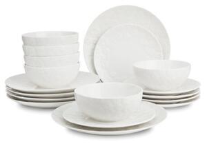 Zestaw obiadowy dla 6 osób różyczki DUKA SARA 18 elementów biały porcelana