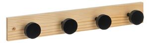 Wieszak ścienny z litego drewna sosnowego w czarno-naturalnym kolorze 40 cm Anillos – Casa Selección