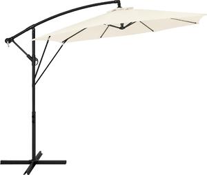 ML-Design Parasol ogrodowy Ø 300 cm Beowy Parasol aluminiowy z korbk, pokrowcem i stojakiem Ochrona przeciwsoneczna UV50+ i wodoodporno Obrotowy o 360° i odchylany