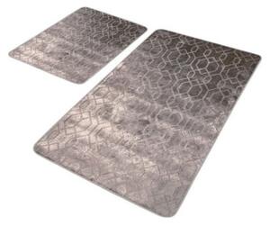 Szare aksamitne dywaniki łazienkowe zestaw 2 szt. 60x100 cm – Mila Home