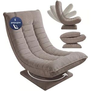 Leżanka ABERDEEN CORD, prążkowane obicie, 87×60×105 cm, szarobrązowa (taupe) Casaria