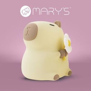 Lampka nocna dla dzieci bezprzewodowa ściemnialna RGBW beżowa kapibara florystka LED 2.5W Mary's