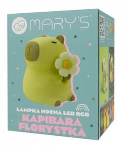 Lampka nocna dla dzieci bezprzewodowa ściemnialna RGBW beżowa kapibara florystka LED 2.5W Mary's