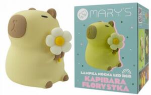 Lampka nocna dla dzieci bezprzewodowa ściemnialna RGBW beżowa kapibara florystka LED 2.5W Mary's