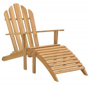 Krzesło Adirondack z podnóżkiem, lite drewno tekowe