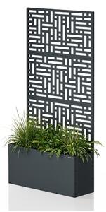 Pergola ogrodowa metalowa z donicą antracytowa 3in1, 900 x 1800 x 300 mm: ROSE