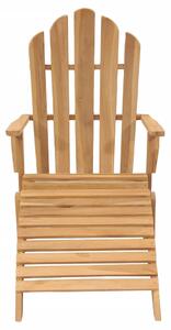 Krzesło Adirondack z podnóżkiem, lite drewno tekowe