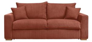 Ceglasta sztruksowa rozkładana sofa 225 cm Augustin – Bobochic Paris