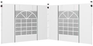 Outsunny, dwa boczne panele do pawilonu o wymiarach 3x3/3x6 metrów, z oknem i drzwiami, kolor biały