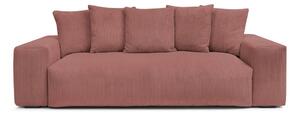 Jasnoróżowa sztruksowa sofa 280 cm Voltaire – Bobochic Paris